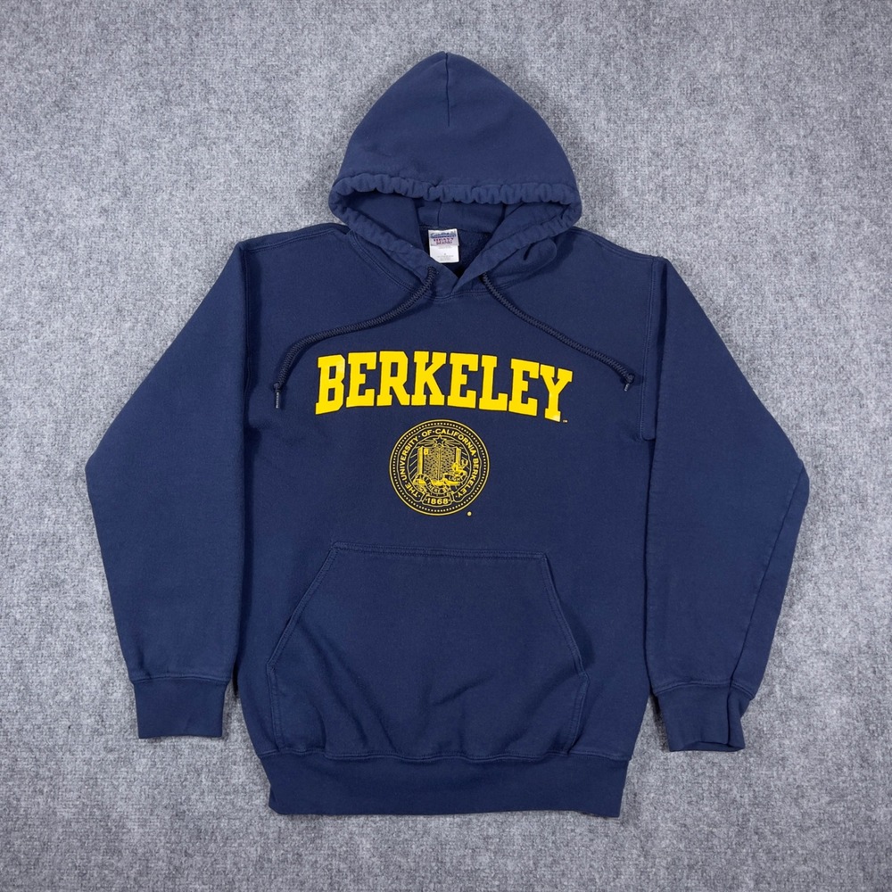 Vtg Berkeley Hoodie Mens Small Navy Blue University of California Pullover